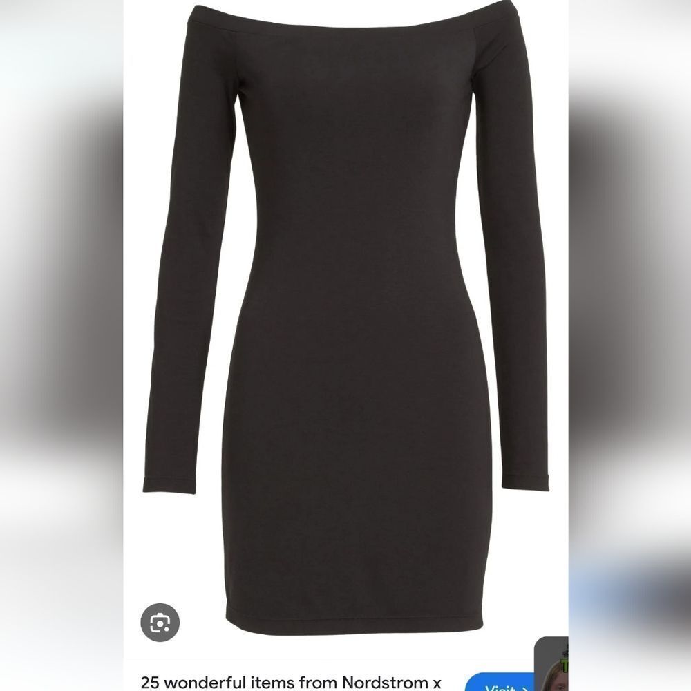 T by Alexander Wang Black Long Sleeve Jersey Dress